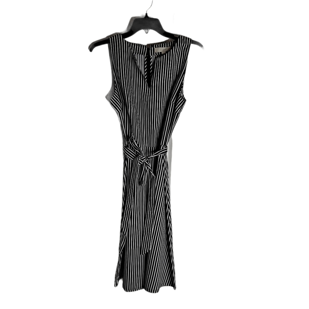 NWT LOFT Black White Striped Dress sz 6 - Picture 3 of 10